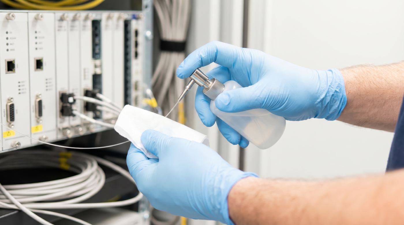 Limpeza técnica de fibra e conectores